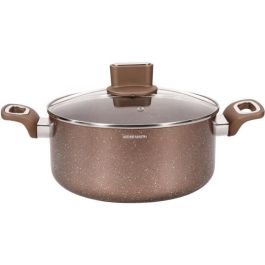 Arthur Martin AM5531 Olla de Aluminio de 28 cm con Tapa de Vidrio, Compatible con Inducción y Todas las Fuentes de Calor