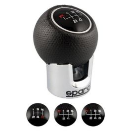 Sparco Pomo Lazio SPC0105CH Cromado-Negro Aluminio y Polipiel Diseño Deportivo