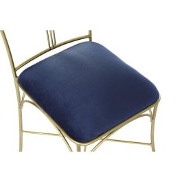 Silla DKD Home Decor Dorado Azul 42 x 88.5 x 45 cm