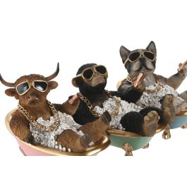 DKD Home Decor Figura de Resina Multicolor/Negro 14.5 x 15.5 x 20 cm (3 Unidades)
