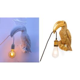 DKD Home Decor Lámpara Aplique Tropical Dorado Blanco Tucan Resina 19.5 x 44 x 26 cm (2 Unidades) Precio: 98.68999943. SKU: B1AN2JBPNK
