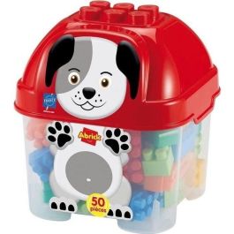 Ecoiffier 1927 Barril de Perro Abrick Juguete de Ladrillos de Construcción Multicolores 50 Piezas para Bebés +18 Meses
