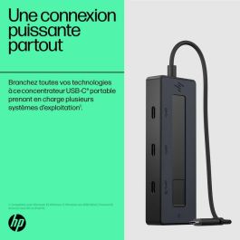 HP USB-C Multiport Hub 4K Portátil | Adaptador Versátil con Conexión USB-C para Carga, Pantalla y Multi-OS