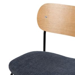 Silla Natural-Azul Tejido-Metal Salón 49 X 53 X 80 cm