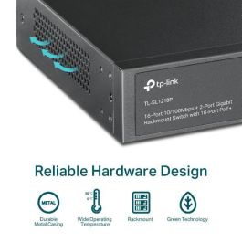 TP-Link 7.2 Gbps, 5.36 Mpps, 16x 10/100 Mbps RJ-45, 2x 1G RJ-45, 1x Combo SFP, 440x180x44 mm TP-Link 7.2 Gbps, 5.36 Mpps, 16x 10/100 Mbps RJ-45, 2x 1G RJ-45, 1x Combo SFP, 440x180x44 mm