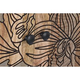DKD Home Decor Buffet Tropical de Madera de Mango y Metal Gris Natural con 4 Puertas y 2 Estanterías, Detalles de Flores 177x45x74 cm