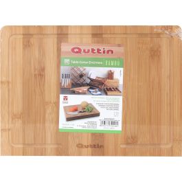 Quttin Tabla de Cortar de Bambú con Borde 35,4 cm x 25,5 cm x 1,2 cm (8 Unidades)