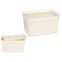 Caja Plastico Con Tapa 2,3L Crema Kipit 13X11CM (24 Unidades) Precio: 39.79000058. SKU: B1D5T7D76C