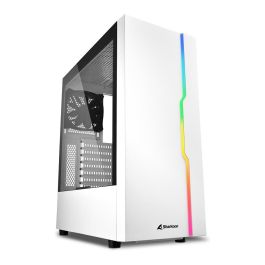 Sharkoon RGB Slider Midi Tower Blanco con Iluminación RGB para PC ATX, micro ATX, Mini-ITX Juego