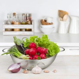 Quttin Escurridor de Cocina de Acero Inoxidable 25.5 cm x 10 cm - Utensilio para Drenar Alimentos (12 Unidades)