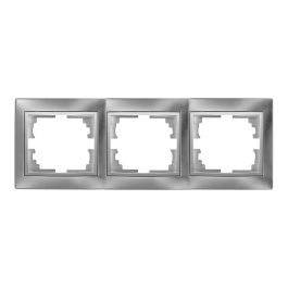 Marco para 3 elementos horizontal plata 225x81x10mm serie europa solera erp73au