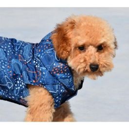 Nayeco Impermeable Reversible para Perros, Diseño Azul-Umbrella, 40 cm, Ajustable para un Ajuste Cómodo en Lluvia