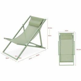 Tumbona PAROS - Estructura de acero - L 63 x P 104 x A 85 cm Verde caqui Tumbona PAROS - Estructura de acero - L 63 x P 104 x A 85 cm Verde caqui