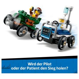 LEGO 60459 City Avi3n vs. Cama de Hospital, Juego de Construcci3n, 70 Piezas, 5+ Anos