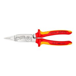 Knipex Alicates para Instalaciones Eléctricas 200 mm, Cromado, 6 Funciones (Cortar, Pelar, Crimpar), Certificación VDE 1000V, Mangos Aislados Rojo/Amarillo Precio: 76.4999994. SKU: S7914511