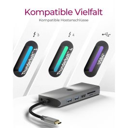 ICY BOX IB-DK4061-CPD USB-C Docking Station con Carga PD de 100W y Múltiples Puertos