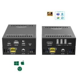 Vivolink VLUSBCEXT151 Extensor KVM USB-C 4K sobre HDBT3.0 para Salas de Reuniones, hasta 70m 4K@30Hz / 40m 4K@60Hz