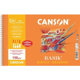Canson Bloc Dibujo Lineal Basik A4 23x32.5 cm, 150g/m², 20 Hojas, Papel Blanco Natural Ligeramente Satinado, Certificado FSC Precio: 4.90000027. SKU: B15RRDWMW8