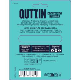 Quttin Set de 2 Manoplas de Cocina de Silicona para Horno y Utensilios de Cocina (24 Unidades)