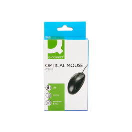 Q-connect Ratón Óptico 800 DPI USB Negro Con Cable