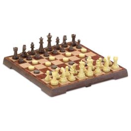 Cayro Juego de Ajedrez y Damas Magnético 24x24 cm Plástico 2 Jugadores 7+ años