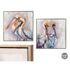 Cuadro Lienzo Marco Oro Pelicano 62x62 cm - Giftdecor (4 Unidades) Precio: 102.50000024. SKU: B147LG83NN