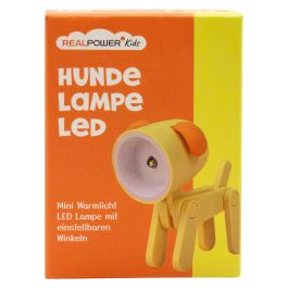 RealPower 486316 Linterna LED para Mascotas, Taschenlampe para Perro, Color Naranja y Amarillo, Alimentación por 3 Baterías LR41, 1 Bombilla LED Incluida