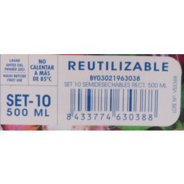 Privilege Set 10 Recipientes Semidesechables Rectangulares 500 ml 17.5 cm (L) x 12 cm (A) x 4 cm (Al) (24 Cajas)