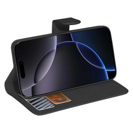 PEDEA 50160993 Funda Cartera para Apple iPhone 16 Pro Negro, Cierre Magnético, Soporte y Bolsillo para Tarjetas, Protección contra Caídas y Rayones