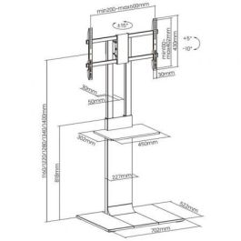 Aisens FT86TSE-401 Soporte de Suelo Inclinable/Giratorio para TV 37-86" hasta 50kg con Bandeja DVD Negro-Marrón