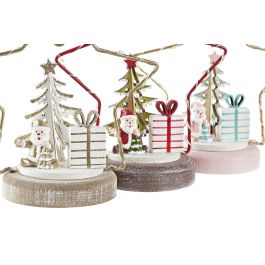 DKD Home Decor Figura Navidad Fantasía LED Estrella Rojo Dorado 7x14x13 cm (6 Unidades)