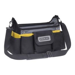 Stanley Cesta de herramientas con bandolera 30cm vacía, 18 compartimentos, máxima apertura, base rígida y pies antideslizantes