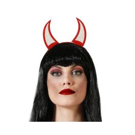 Diadema Cuernos de Demonio Rojos con Detalle de Rejilla para Disfraces de Halloween, Carnaval o Eventos Temáticos Precio: 1.49999949. SKU: B1KFW7AAZM