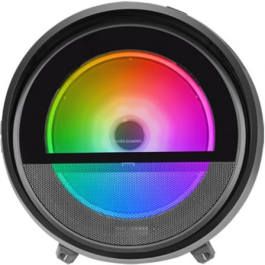 Mars gaming Caja MCCYLON MicroATX Negra con Diseño Cilíndrico Futurista y Ventana Panorámica para Gaming