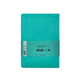 Cuaderno Con Gomilla Antartik Notes Tapa Dura A5 Hojas Lisas Turquesa 100 Hojas 80 gr Fsc