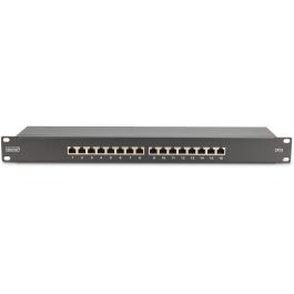 Digitus Panel de Conexión 1HE Cat6 Clase E 16 Puertos RJ45 Dorado Negro