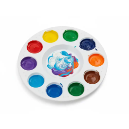 Liderpapel Paleta Plástico Redonda con 10 Huecos para Pintura 17 cm