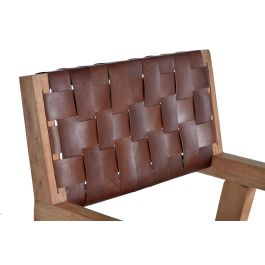 Giner y Colomer Silla en Piel Natural y Madera de Mango Mueble Artesanal