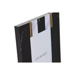 DKD Home Decor Marco de Fotos 10x15 Moderno Bicolor Dorado MDF Metal 20.8x15.8 cm