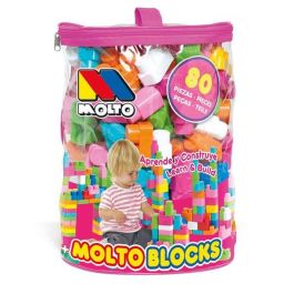 Molto Bolsa Construccion Rosa con 80 Piezas