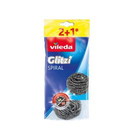 Vileda Estropajo de Espiral Acero Inoxidable Multiusos Gris Gritzi Spiral para Suciedad Muy Incrustada, Pack 2+1 Precio: 2.59000016. SKU: S7904141