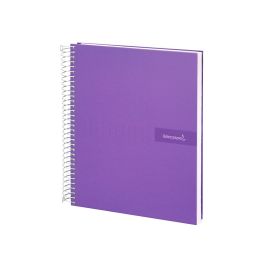 Cuaderno Espiral Liderpapel A4 Crafty Tapa Forrada 80H 90 gr Cuadro 4 mm Con Margen Color Violeta 5 unidades