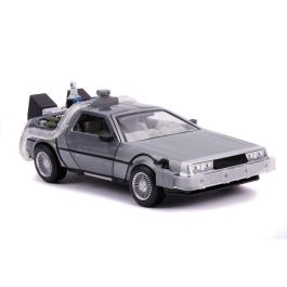 Coche de metal dlorean regreso al futuro ii con luz escala 1:24 30x15x11 cm