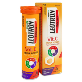 Leotron Vitamina C - 18 Comprimidos Efervescentes - Triple Acción Para Tus Defensas - Complemento Alimenticio Con Vitamina C, Zinc Y Selenio - Agradable Sabor A Naranja. Envase Para 18 Días, A Partir De 12 Años. Precio: 6.5000001. SKU: B1JA6MJRRS