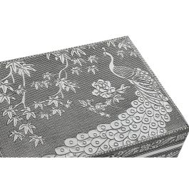 DKD Home Decor Joyero Colección Pavo Real Verde Indio Plateado y Verde Madera y Aluminio 17.5x12.5x8.5 cm