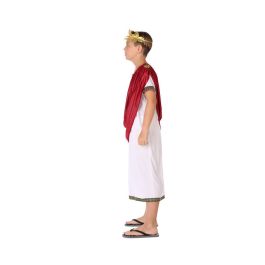 Disfraz Romano Griego Infantil para Niño 7-9 Años - Túnica Blanca y Pañuelo Rojo de Poliéster para Carnaval/Actuación Escolar Disfraz Romano Griego Infantil para Niño 7-9 Años - Túnica Blanca y Pañuelo Rojo de Poliéster para Carnaval/Actuación Escolar