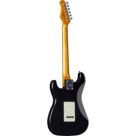 EKO Guitarra Eléctrica Starter St350 Tipo Strat Vintage HSS - Álamo Negro Brillante con Mástil de Arce