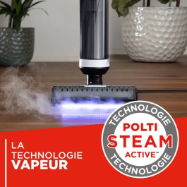 Polti Aspiradora mopa a vapor RollySteam WD10, 7000 Pa, 0.6 L, Negro/Blanco POL8007411013973