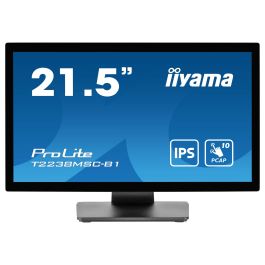 iiyama ProLite T2238MSC-B1 Monitor táctil IPS de 21.5" Full HD (1920x1080) con panel 10 puntos táctiles, HDMI, DisplayPort, USB 3.2, Altavoces, Negro