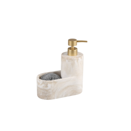 DKD Home Decor Dosificador Glam Beige Dorado 8 x 19 x 17 cm Resina/ABS (2 Unidades)